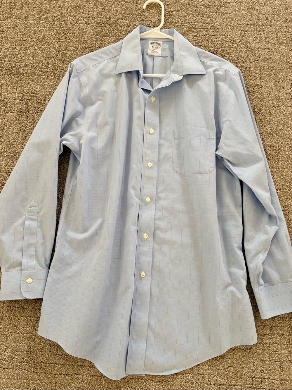 Brooks Brothers Regent Fit Shirt - Blue Windowpane Size 15.5 32